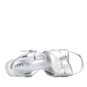 Sandalias de Tacón para Mujer Xti, Color Plateado, Tacón de 6 cm, Talla 37 - Product Image 5