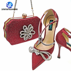 Sinya Italiano, Oferta de Verano, Zapatos de Novia y Conjunto de Bolso de Mano para Mujer, con Botones, Malla de Corcho, Tacones Altos Plateados Africanos, para Fiesta, Boda, Novia - Product Image 6