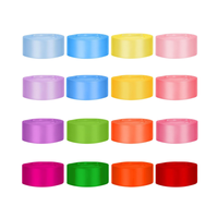 Ruban en satin simple face de 1 pouce, 25 yards, pour la décoration de fleurs, les nœuds, les roses, l'emballage de cadeaux, ruban de Noël