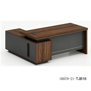 Modern Executive Wood <b>Desk</b> With Storage <b>Cabinet</b> 38079-21-M18X Freestanding Office Furniture - Product Image 2