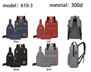 Set di Zaini da Viaggio e Scuola con Logo Personalizzato, Zaino 3-in-<span class=keywords><strong>1</strong></span> alla Moda con Marsupio e Borsa a Mano, Grande Capacità, Borsa Intelligente per Laptop per Uso Universitario - Product Image 2