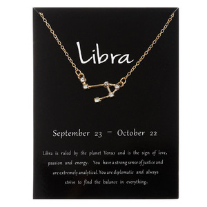 Collana con Ciondolo Segno Zodiacale in Lega, 12 Costellazioni, Aquario, Leone, Scorpione, Toro, Bilancia, Stella Guardiana - Product Image 5