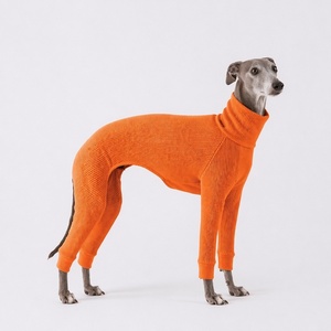 Combinaison à quatre pattes pour <span class=keywords><strong>chien</strong></span> en tricot gaufré, col roulé, respirante, mélange de coton, personnalisable OEM/ODM, pour lévrier - Product Image 4