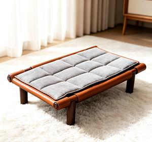 Premium Summer Washable <b>Raised</b> Pet <b>Bed</b> Solid Wood <b>Frame</b> Leather Dog Cat <b>Bed</b> <b>for</b> Small Large Dogs OEM Custom - Product Image 1