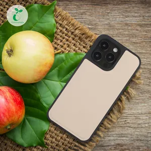 designer phone cases for iphones made of compostable apple skin eco friendly vegan leather phone case for iPhone 15