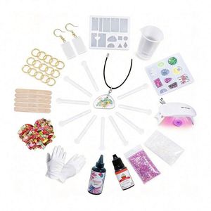 Handmade Accessories Resin Jewelry Making <b>Kit</b> with Transparent Hard Cure UV Light Mold Tools for Creative Crafts <b>Model</b> Keychain - Product Image 5