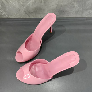 <span class=keywords><strong>Sandali</strong></span> <span class=keywords><strong>Estivi</strong></span> Eleganti con Tacco Sottile, Punta Aperta Sexy, Cinturino Singolo, Mostrano i Piedi, Bianco Rosa per Donne - Product Image 2