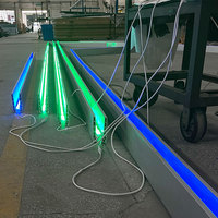 HDSAFE Rampe LED Patio Escalier Balcon Aluminium Chaussures U Canal Rampe en Verre avec Lumière LED Villa Bord de Mer Hôtel Toit Balustrade