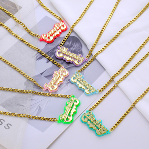 Collana con nome personalizzato con iniziali personalizzate in acciaio inossidabile ciondolo d'amore squisito regalo di compleanno di moda per gli amici - Product Image 6