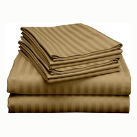 Draps de Lit de Luxe 1800TC en Gros, Linge d'Hôtel à Rayures Satinées 1cm, Draps Plats en Vrac pour Hôtellerie