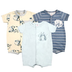 Vêtements <span class=keywords><strong>pour</strong></span> bébé garçon 6-<span class=keywords><strong>12</strong></span> <span class=keywords><strong>mois</strong></span> Ensemble <span class=keywords><strong>de</strong></span> 3 pièces Combinaison à manches courtes <span class=keywords><strong>pour</strong></span> filles Coton imprimé Design mignon d'été Fermeture à boutons - Product Image 2