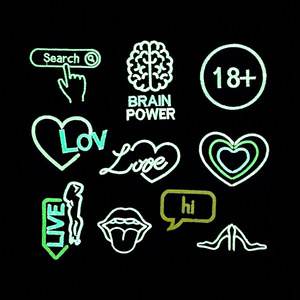 ผ้าปักลายไฟกลางคืนรีดติดรูปหัวใจรูปหัวใจค้นหาสมองแผ่นปะแบบ Hi สำหรับใส่เสื้อผ้าดีไซน์ใหม่ - Product Image 1