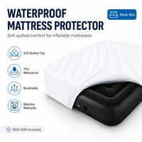 Housse de matelas gonflable imperméable, matelassée et douce, avec couche TPU anti-acariens, lavable