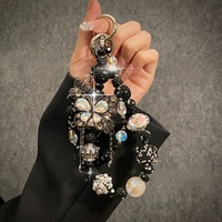 Colgante para Teléfono, Cordón de Muñeca para Teléfono, Colgante de Mariposa con Diamantes de Imitación, Llavero para Bolso, Joyería de Moda para Mujer, Accesorio Gótico Vintage