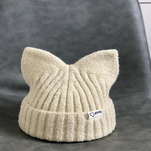 Winter mütze Warme Schädel kappe Outdoor Ski Slouchy Lustiger Hut Mit Katzen ohr Bunny Beanie Hüte Für Frauen Häkeln Hüte - Product Image 4
