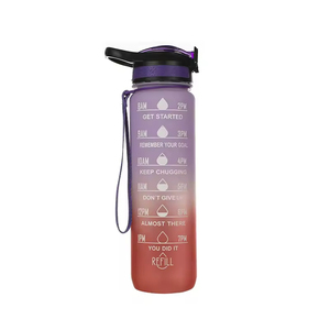 BORGE 1000ml Plastik Büyük Kapasiteli Gradyan Spor Salonu Spor Plastik Bardak Su Şişesi Pipetli İpli Garrafa De Gua - Product Image 5