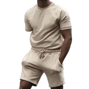 2023 vente en gros pas cher été personnalisé unisexe coton Shorts survêtement ensemble t-shirt et short ensemble tenues hommes décontracté Shorts ensemble