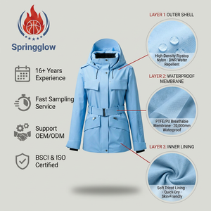 <span class=keywords><strong>Veste</strong></span> de montagne professionnelle pour femmes avec logo personnalisé, imperméable 20k, <span class=keywords><strong>veste</strong></span> de <span class=keywords><strong>randonnée</strong></span> en plein air à coque dure, fabrication OEM, tactique - Product Image 4