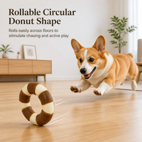 Jouet à mâcher pour chien en forme d'anneau, jouet à mâcher pour chien en nylon et cuir brut, double matériau, pour le nettoyage des dents