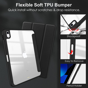 <span class=keywords><strong>Funda</strong></span> Transparente de Acrílico con Ranura para Lápiz para <span class=keywords><strong>iPad</strong></span> 11/2025 <span class=keywords><strong>iPad</strong></span> 10/2022, <span class=keywords><strong>Funda</strong></span> Protectora Inteligente de Cuero PU a Prueba de Golpes para Tablet - Product Image 5