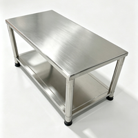 Table basse double couche en acier inoxydable détachable pour la maison, le bureau, l'hôtel, le restaurant – Table d'appoint, table d'angle
