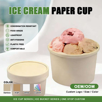 Conteneur d'emballage pour collations en papier kraft blanc de qualité alimentaire personnalisé, bol, gobelet en papier pour crème glacée avec couvercle pour boutique de desserts
