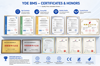 YDE BMS intelligent intégré BT LiFePO4 10S 12S 13S 14S 15S 16S 17S Li-ion 36V 48V 60V 40A 50A 60A 100A 200A avec UART