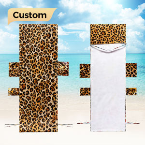 ผ้าคลุมเก้าอี้ไมโครไฟเบอร์แบบพกพาขนาดใหญ่พร้อมช่องเก็บของสำหรับชายหาดสระว่ายน้ำตั้งแคมป์เดินทางผ้าห่มคลุมผ้าขนหนูกลางแจ้ง - Product Image 1