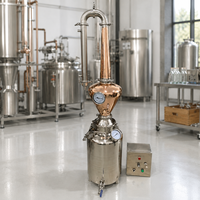 Alambic industriel portable en acier inoxydable/cuivre de 50/100/200L pour la distillation d'alcool à reflux/vapeur avec pompe de distillation et boîte de vitesses