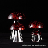 Serre-livres en cristal artificiel en forme de champignon, sur mesure pour la décoration de bureau/bibliothèque, style pastoral, emballage en boîte cadeau