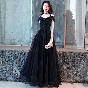 Sws026 पफ ने महिलाओं के फर्श की लंबाई वाली पोशाक पार्टी शाम की पोशाक की लंबाई-लाइन शादी की पोशाक - Product Image 2