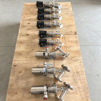 Vanne d'angle proportionnelle pneumatique en acier inoxydable avec régulateur intelligent à commande PLC (4-20mA) et raccord Tri-Clamp
