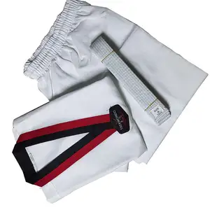 Kualitas tinggi sulaman siswa dewasa seni bela diri pakaian 90-200cm katun poliester Dobok Itf seragam Taekwondo