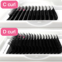 Abonnie Vente en Gros Barquette de Cils Soie Méga Volume Noir Foncé Mat Fournitures d'Extension de Cils Individuels Cachemire Vison