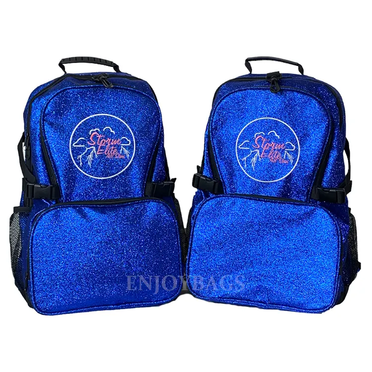 OEM Rucksack mit hochwertigen wasserdichten Metallic Stoff Custom Cheerleading Rucksack Cheer Bags