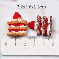 Accessoires de boucles d'oreilles DIY en résine, motif gâteau aux fraises Napoléon, pour jeux alimentaires, vente en gros, ornement de maison de poupée, colle crème pour créations alimentaires