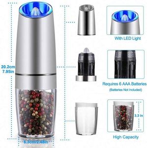 Battery Powered with LED <b>Light</b> Automatic Gravity Electric Mill Pepper and Salt Grinder - Product Image 5