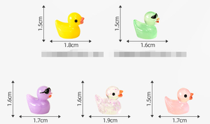 All'ingrosso figurina animale luminosa grande piccolo giallo bianco pvc resina statua di anatra fata giardino fornisce bagliore fai da te nelle mini anatre - Product Image 4