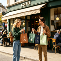 Bolsas de tela no tejida multicolor al por mayor con letras, casuales, con cierre a presión, biodegradables, con logo personalizado, para regalo, para venta minorista de ropa