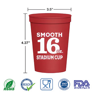 12oz biểu tượng tùy chỉnh BPA free Nhựa Tùy Chỉnh sân vận động uống container thể thao tổ chức sự kiện drinkware tái chế in kỹ thuật số sân vận động ly - Product Image 2