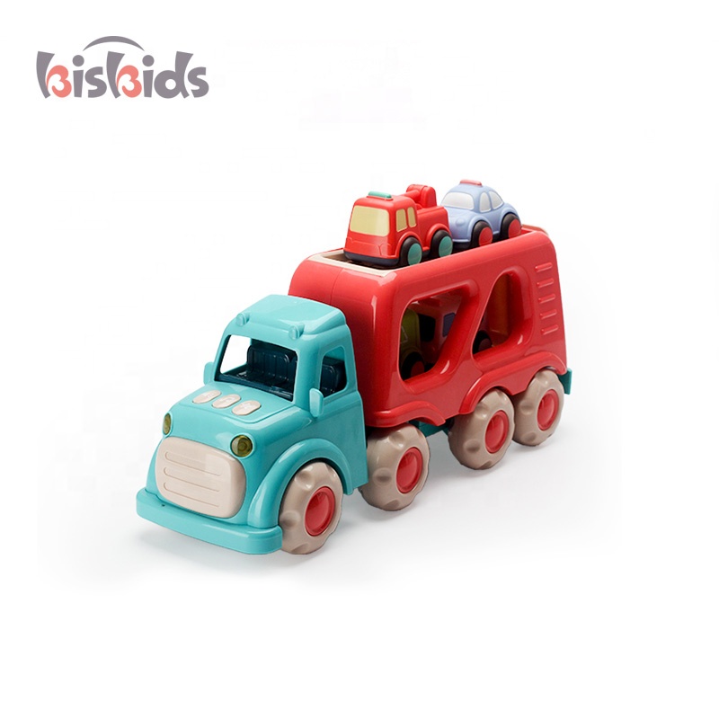 Веселый Многофункциональный Детский обучающий городской двухуровневый переносной прицеп трёжные игрушечные автомобили с музыкальным освещением