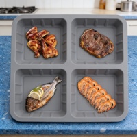 Plaques de cuisson en silicone personnalisées, écologiques, sans BPA, résistantes à la chaleur, avec compartiments, réutilisables pour la cuisine domestique