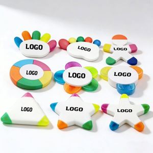 Marcadores Fluorescentes Personalizados de 5 Colores con Diseño de Flor, Resaltadores Personalizados con Logotipo, Regalo Publicitario - Product Image 1