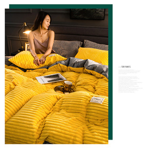 Wholesale New Cross-Border 400gsm Magic Milk <strong>Fleece</strong> Solid Quilted Breathable <strong>Duvet</strong> <strong>Cover</strong> for Home Hotel - Product Image 6