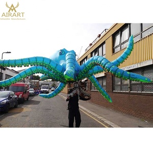 Modèle d'animal marin gonflable pieuvre bleue, décoration personnalisée, costume de marionnette gonflable pieuvre - Product Image 4
