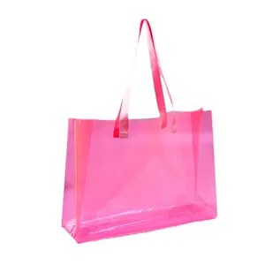 Luxury Holographic Make Up Bag Colored Transparent Hand Bag Laser Plastic Zipper PVC Cosmetic Bag