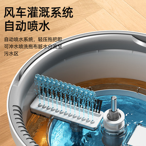 Rotary <b>Mop</b> With Bucket <b>Microfiber</b> Round White Lime 1.2kg For Home <b>Floor</b> Cleaning No Hands Washing Required - Product Image 4