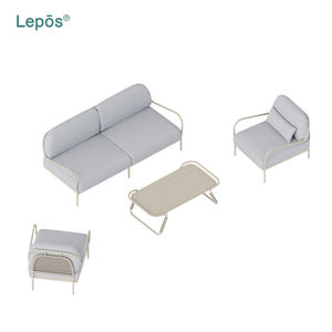 Uso comercial Marco de aluminio a prueba de herrumbre para todo tipo de clima Cuerda tejida a mano Jardín Hotel Resort Villa junto a la piscina Conjunto de sofá modular para exteriores - Product Image 2