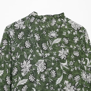 Vestido Casual Holgado de Manga Larga con Cuello Redondo y Cordones con Estampado Floral Vintage para <span class=keywords><strong>Mujer</strong></span>, <span class=keywords><strong>Moda</strong></span> Primavera Verano, Vestidos Midi - Product Image 4