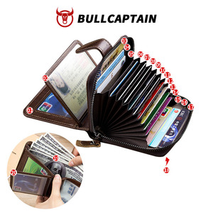 BULLCAPTAIN RFID <b>Wallet</b> Men Genuine Leather RFID <b>Wallet</b> Front Coin Pocket Purse Money Bag Leather <b>Card</b> <b>Holder</b> <b>Wallet</b> <b>for</b> Men - Product Image 5